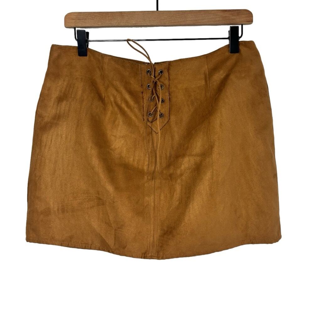 PACSUN KENDALL AND KYLIE BROWN SUEDE MINI WOMEN SKIRT SIZE LARGE BRAND NEW